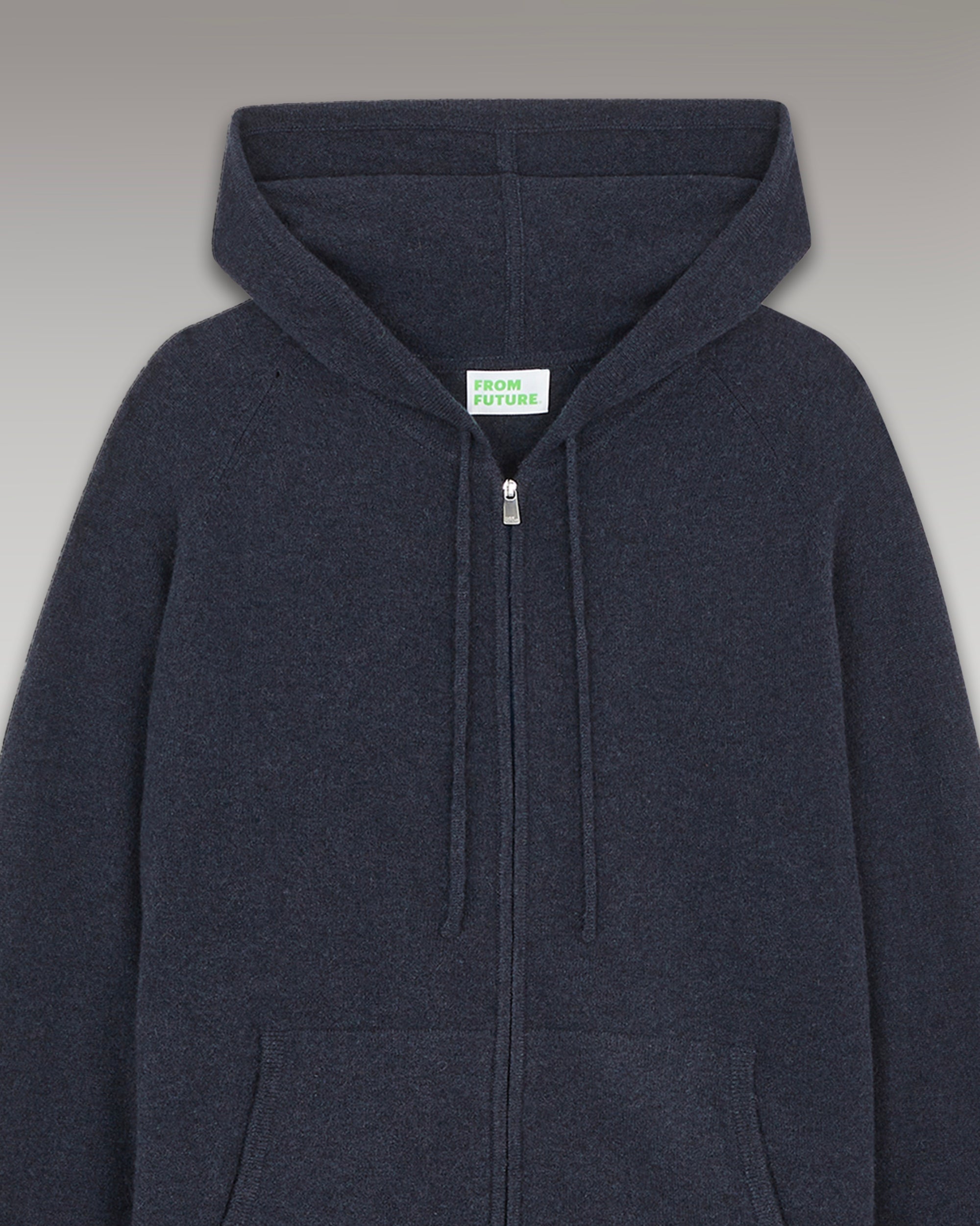 Hoodie zippé en cachemire - Heather Blue