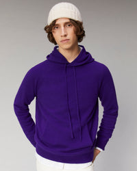 Hoodie à zip en laine mérinos - Cold Blue