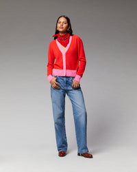 Cardigan court uniforme en cachemire - Intense Purple