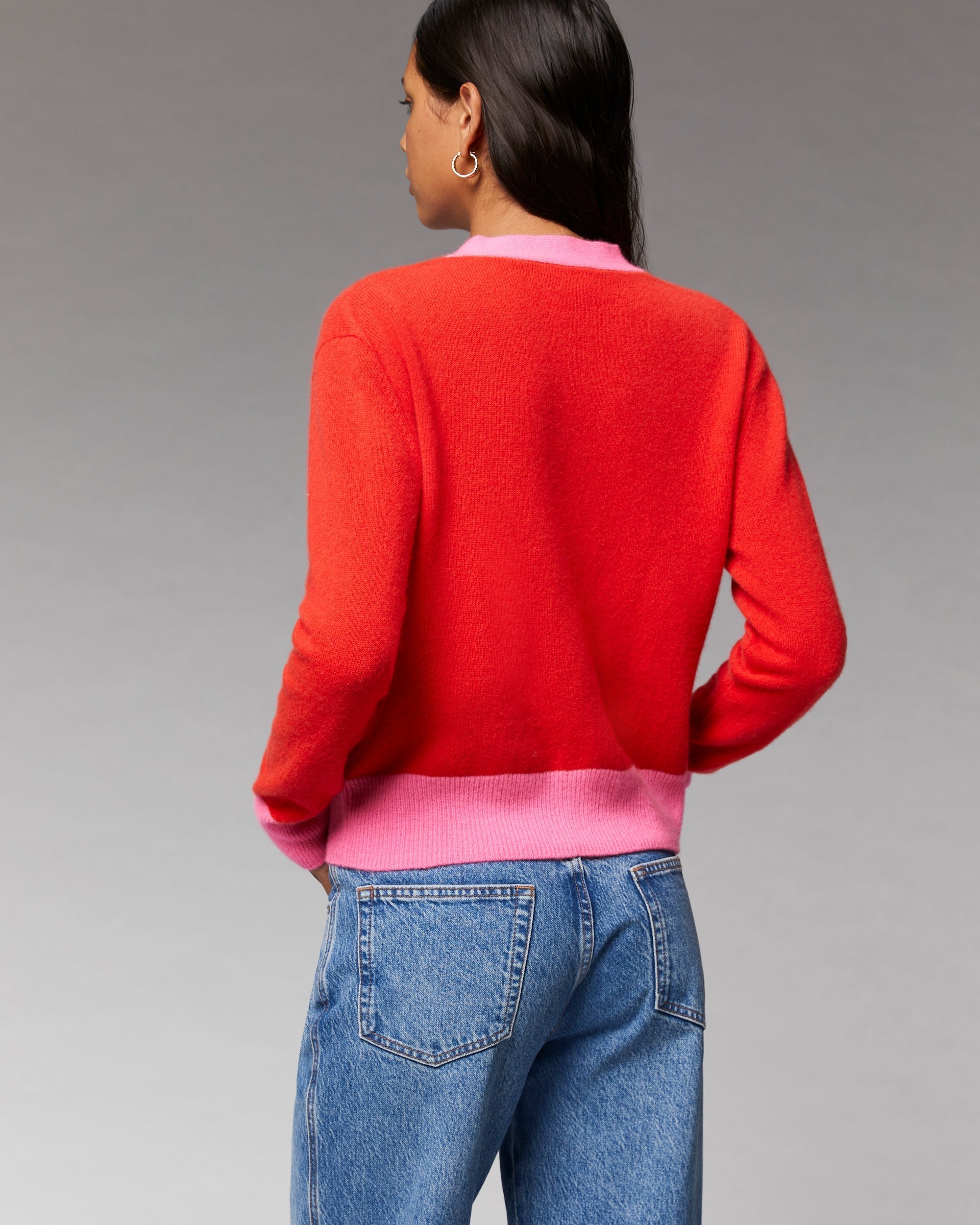 Cardigan court uniforme en cachemire - Intense Purple