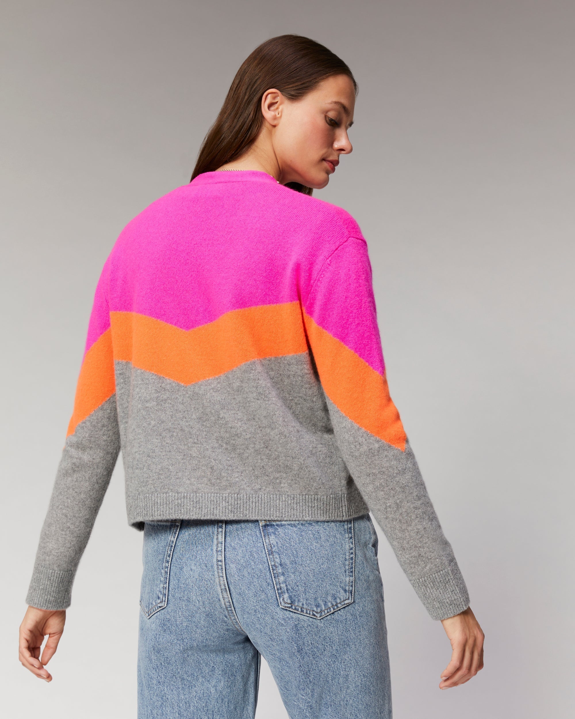 Cardigan court classique en cachemire - Power Blue