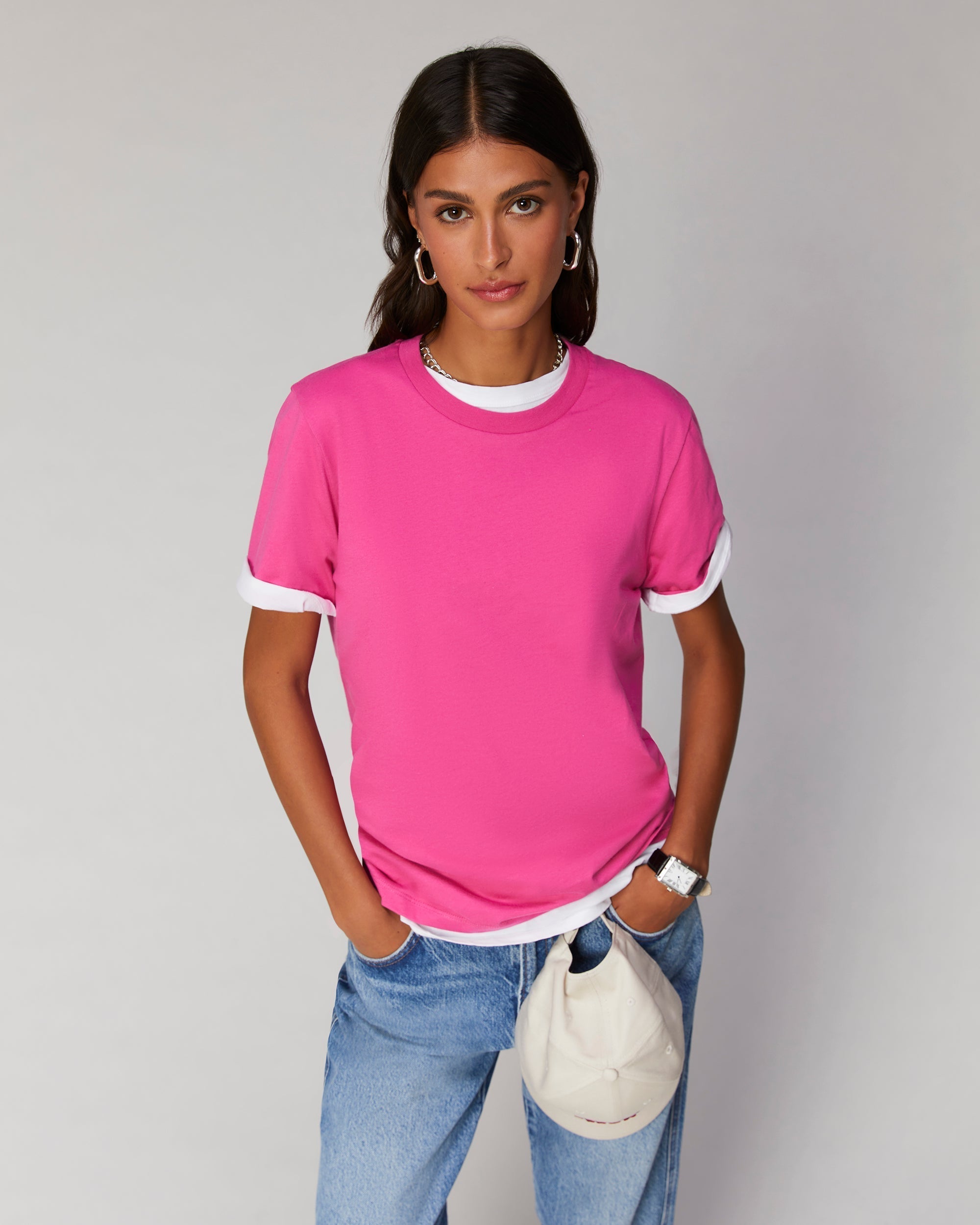 T-shirt Boyfriend à col rond - Diva Blue