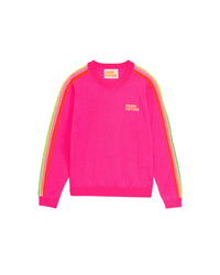 Pull à bande multicolore From Future en laine mérinos - Summer Fuchsia