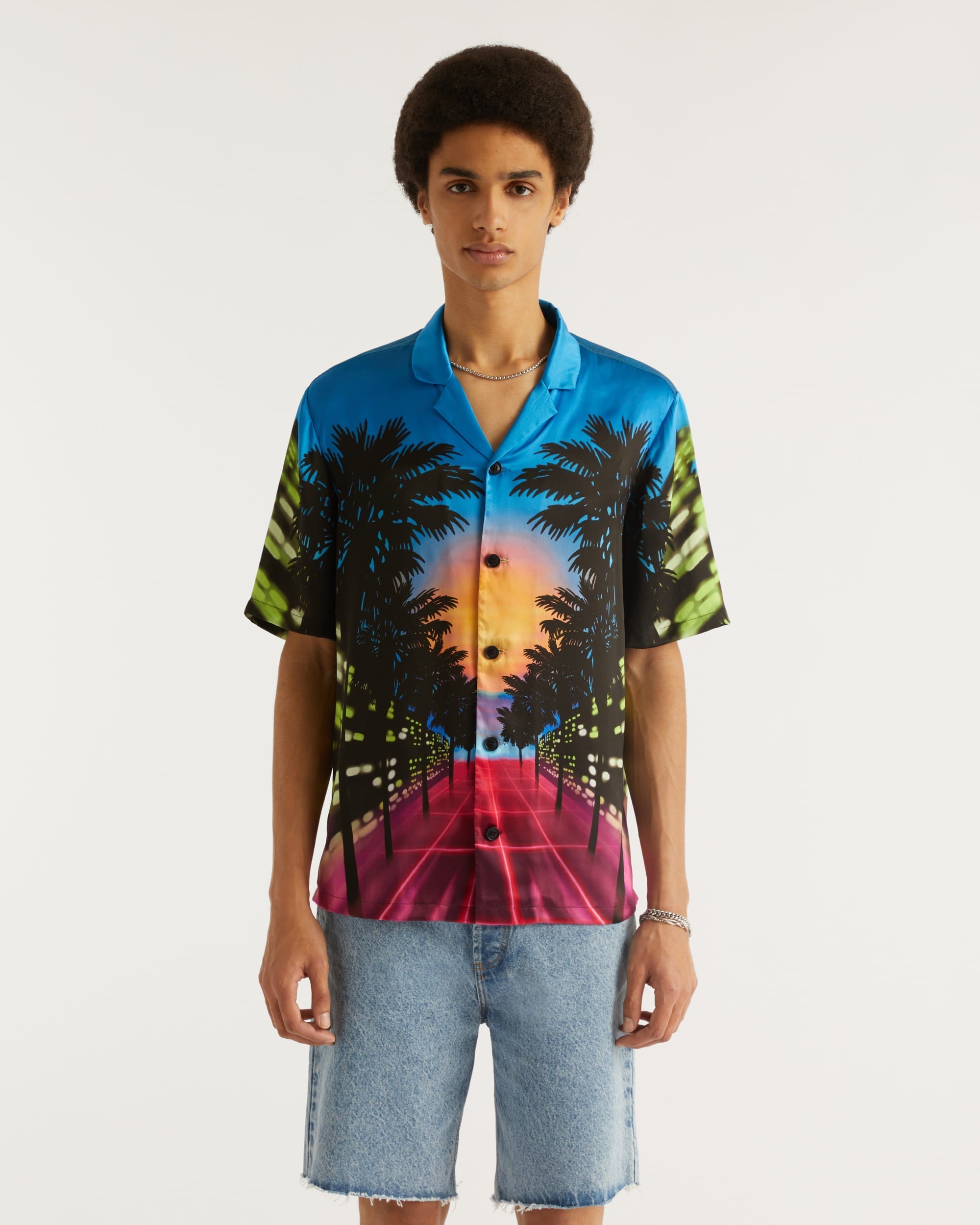 Chemise à manches courtes Fromfuture sunset en soie - Sunset Miami