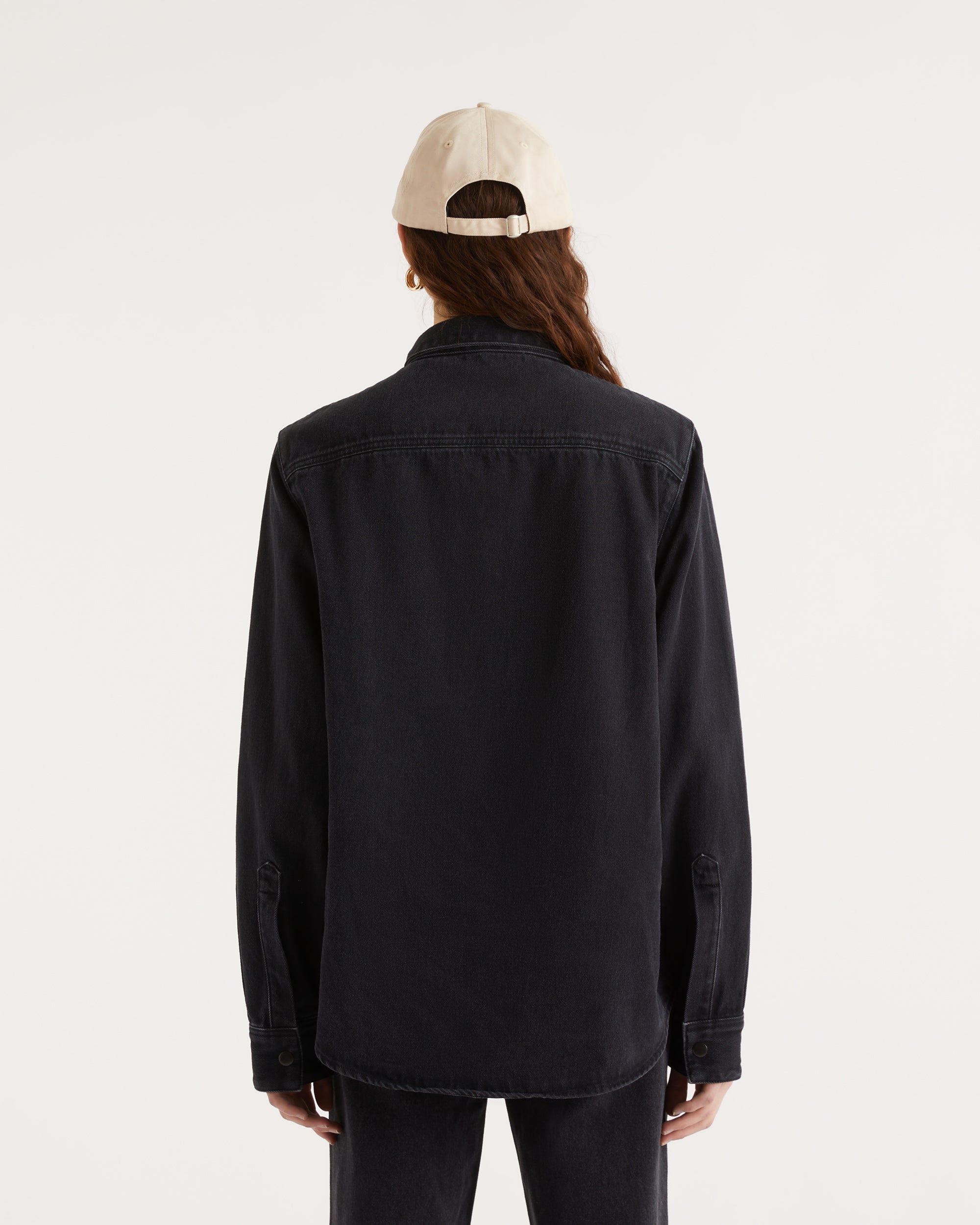 Chemise à manches longues à broderie coeur - Black
