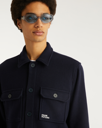 Surchemise classique en laine - Navy