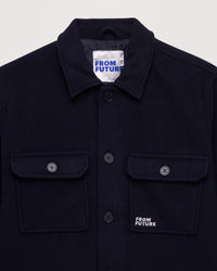 Surchemise classique en laine - Navy