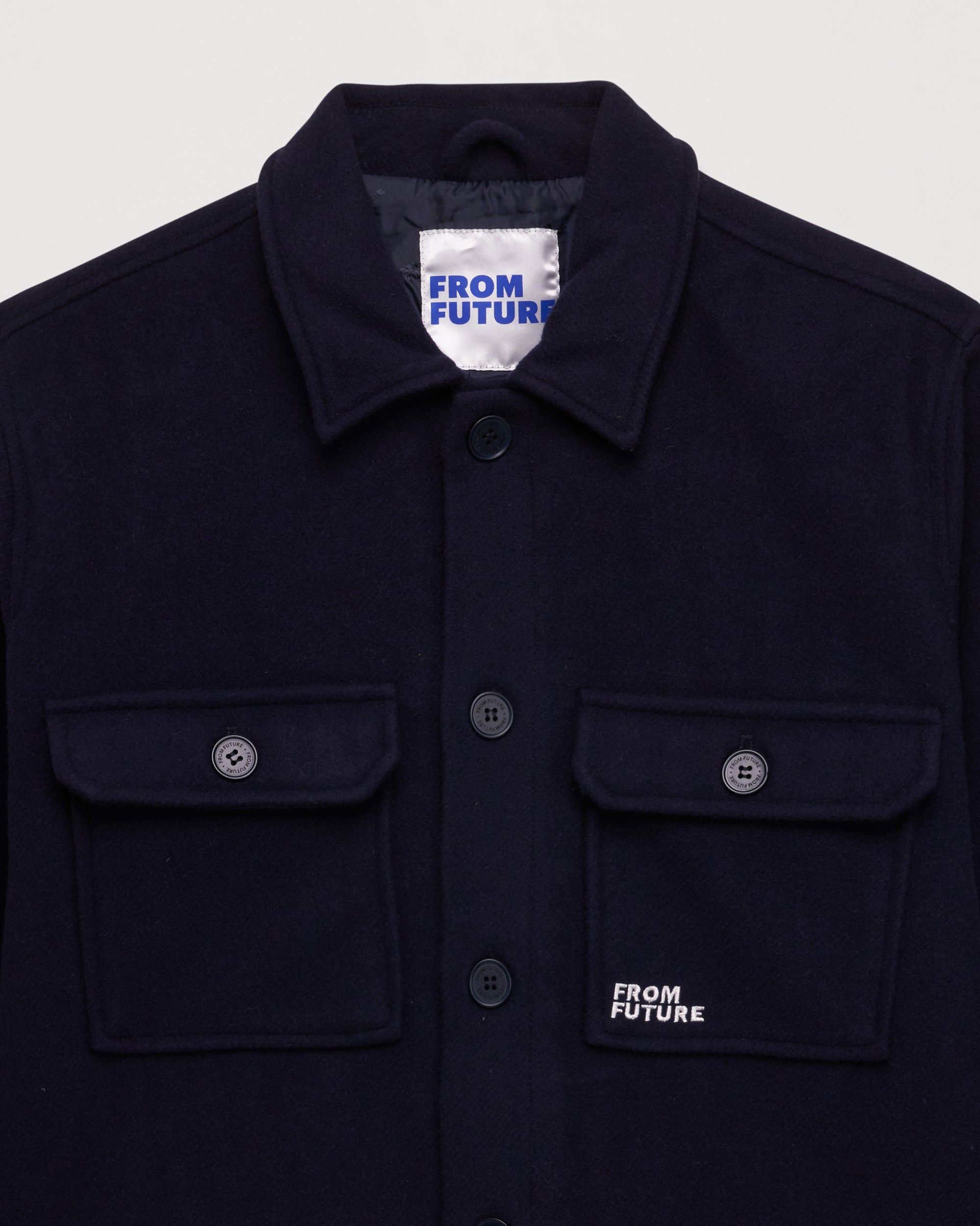 Surchemise classique en laine - Navy
