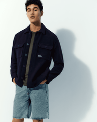 Surchemise classique en laine - Navy