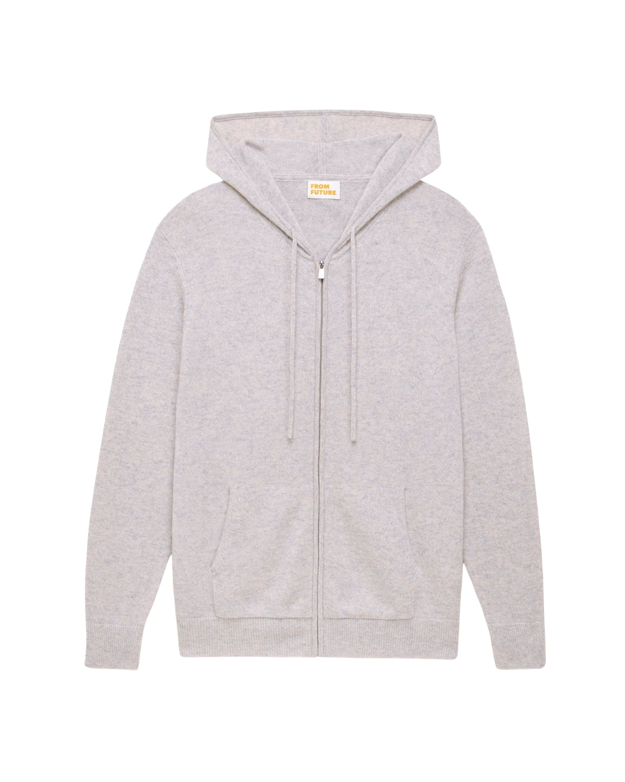 Hoodie Light zippé à poches en cachemire - Light Heather Gray