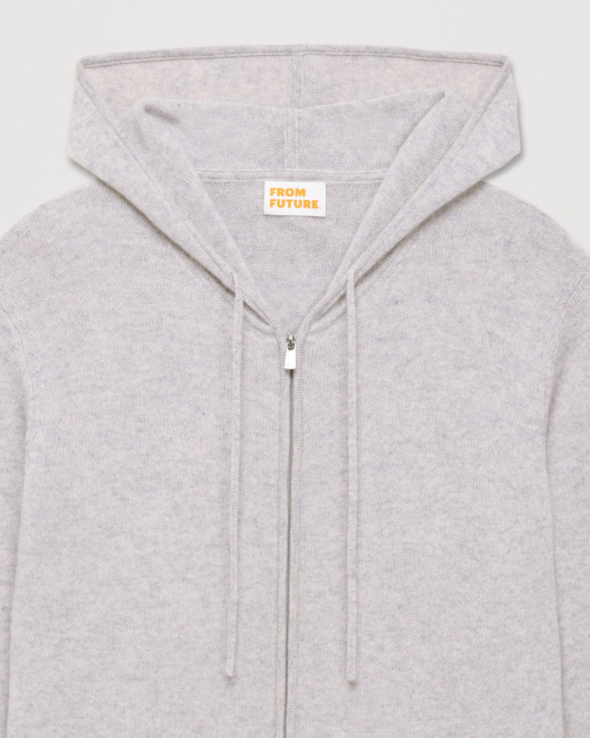 Hoodie Light zippé à poches en cachemire - Light Heather Gray