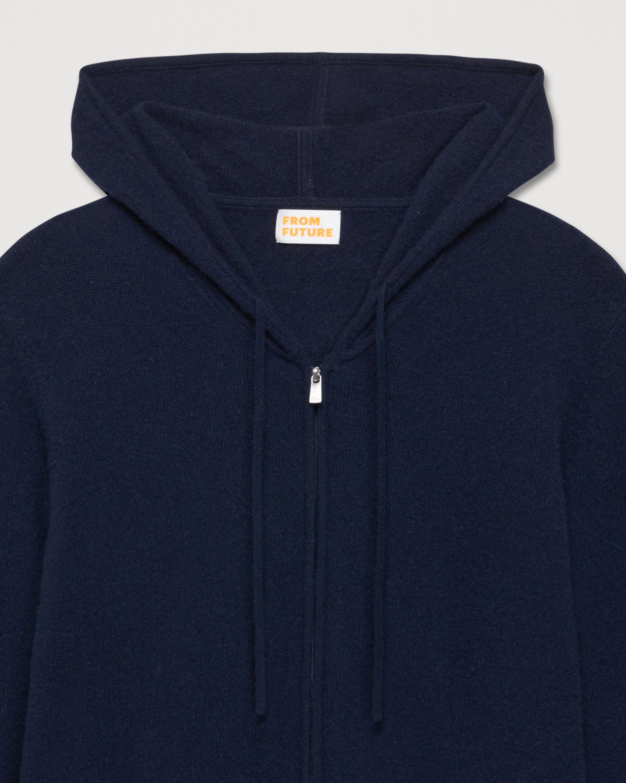 Hoodie Light zippé à poches en cachemire - Navy
