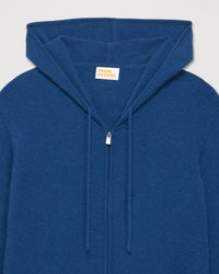 Hoodie Light zippé à poches en cachemire - Midnight Blue