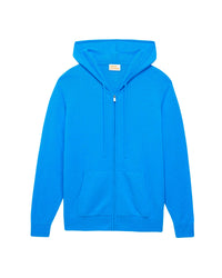 Hoodie Light zippé à poches en cachemire - Sand Blue