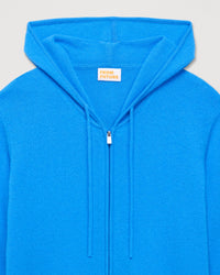 Hoodie Light zippé à poches en cachemire - Sand Blue