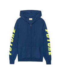 Hoodie zippé Future à poches en laine mérinos - Midnight Blue