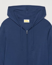 Hoodie zippé Future à poches en laine mérinos - Midnight Blue