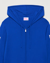 Hoodie zippé Future à poches en laine mérinos - Crazy Blue