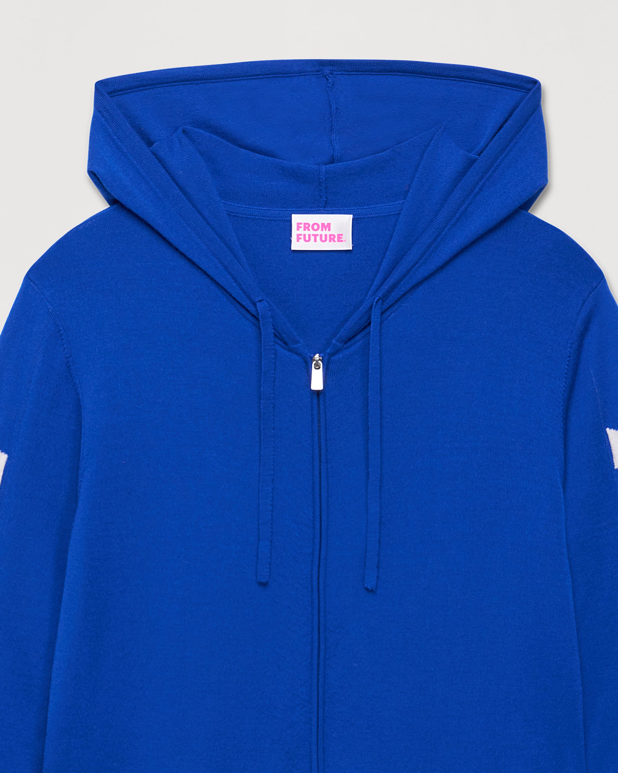 Hoodie zippé Future à poches en laine mérinos - Crazy Blue