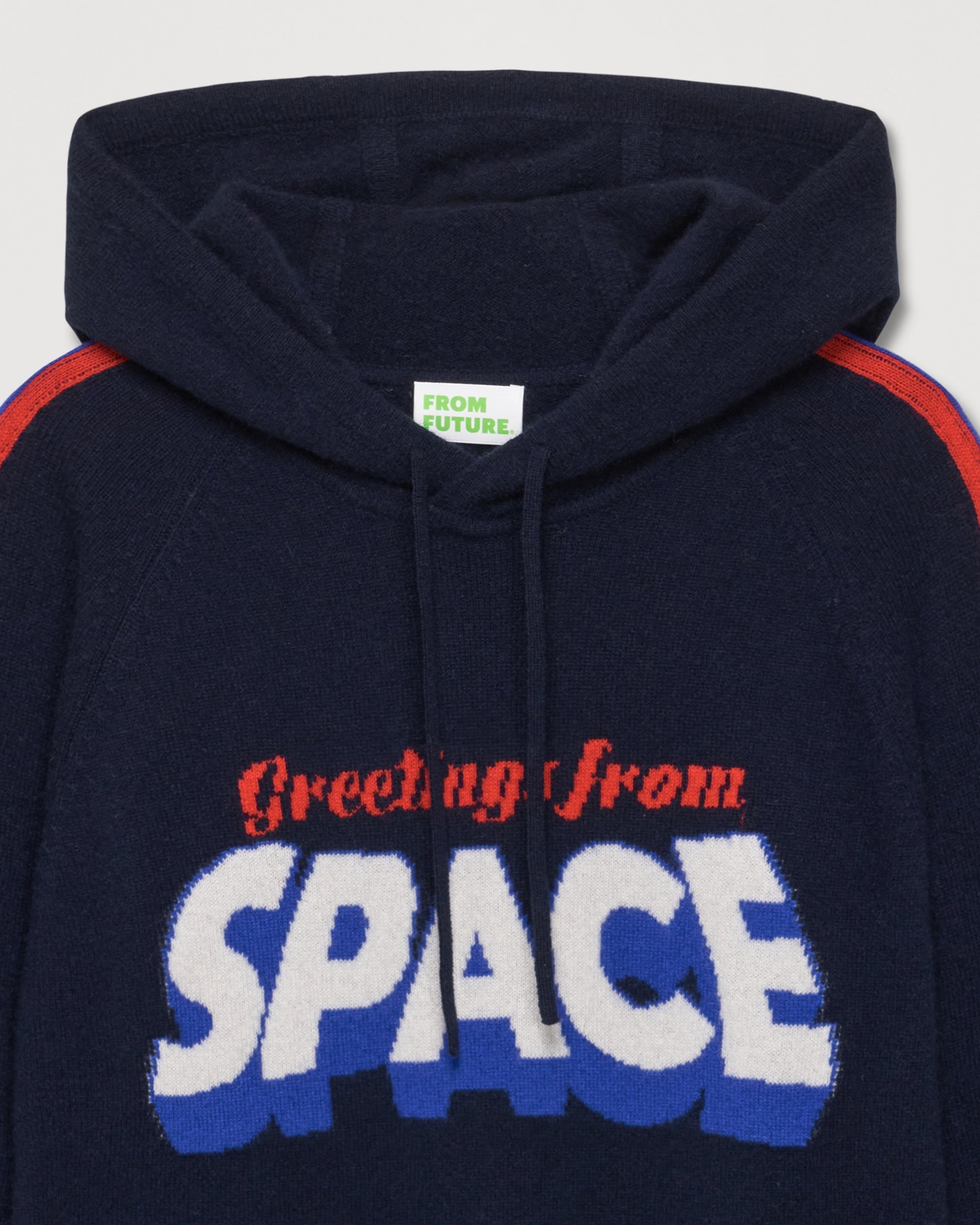 Hoodie Greetings From Space en cachemire - Navy
