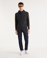 Hoodie à bande multicolore en cachemire - Anthracite