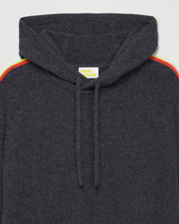 Hoodie à bande multicolore en cachemire - Anthracite