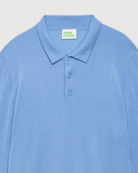 Pull polo en laine mérinos - Sunrise Blue