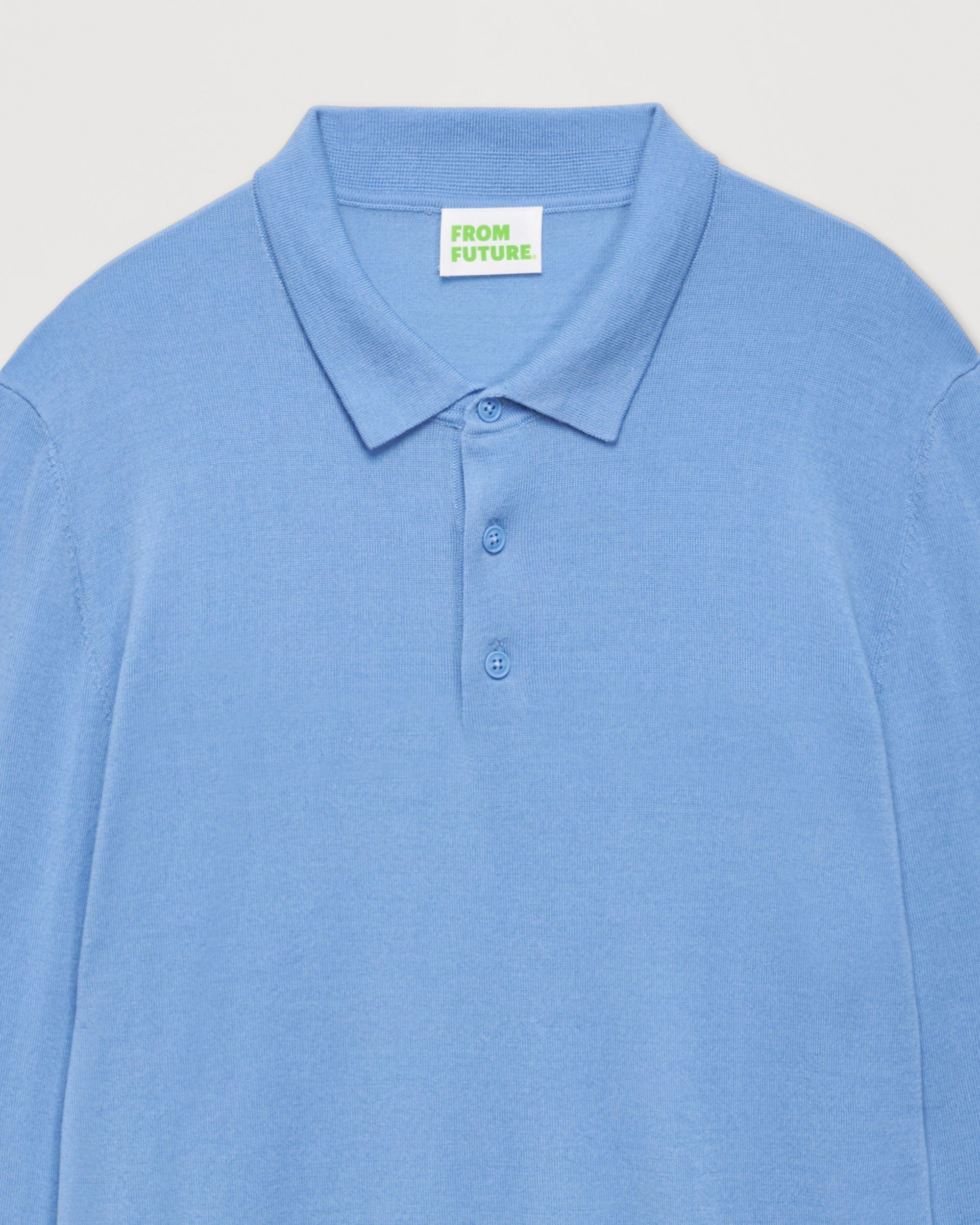 Pull polo en laine mérinos - Sunrise Blue