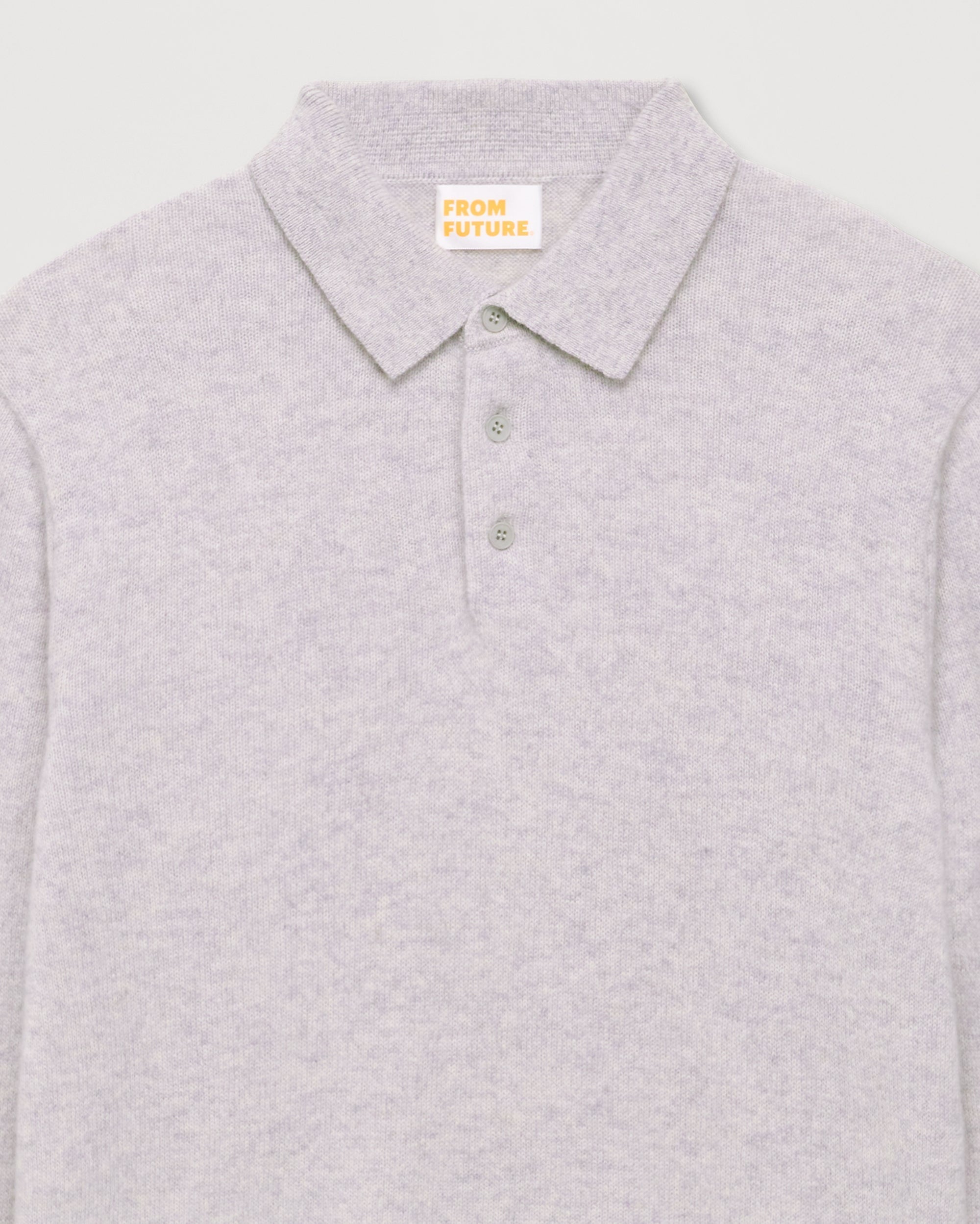 Pull polo en cachemire - Heather Gray