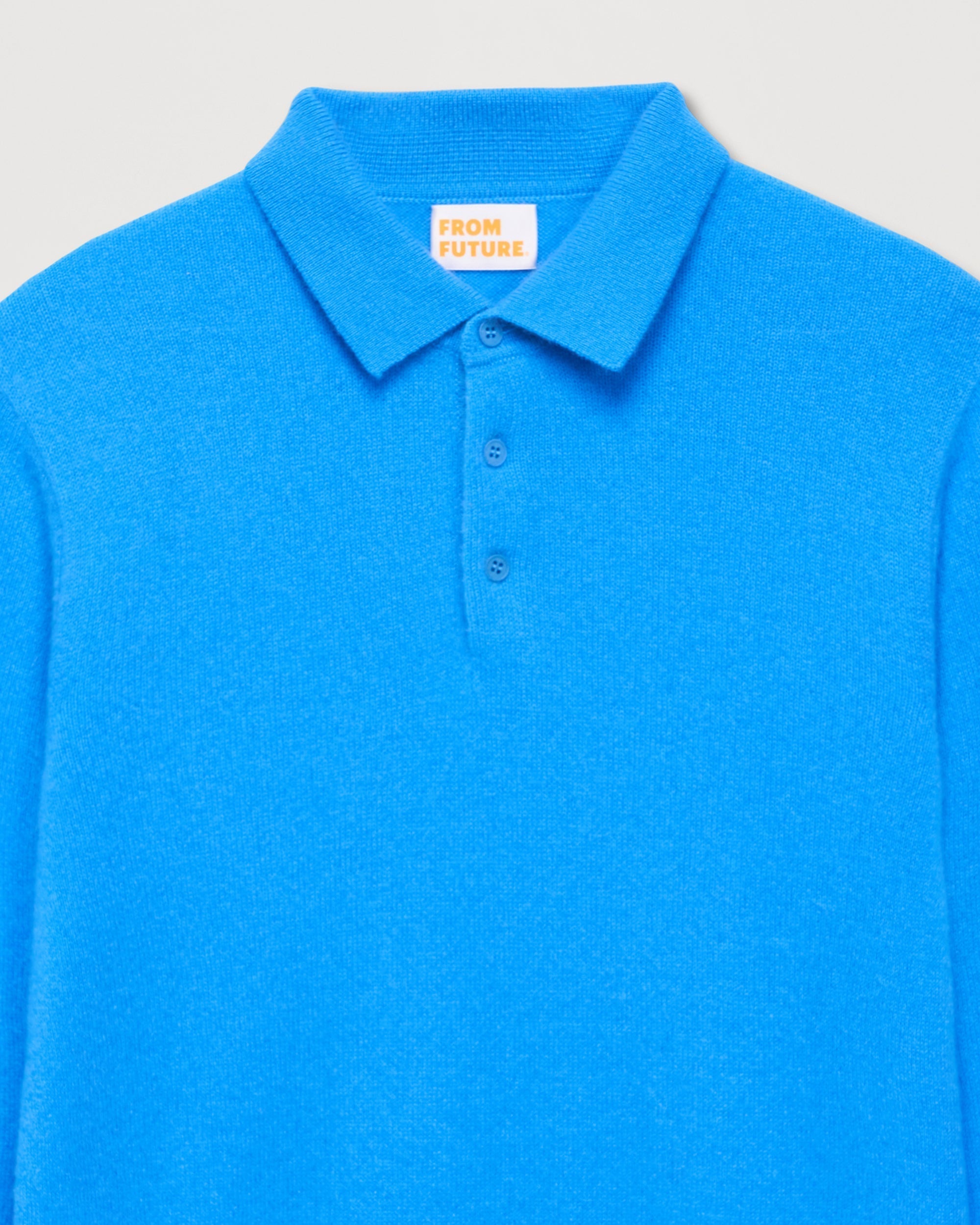 Pull polo en cachemire - Sand Blue