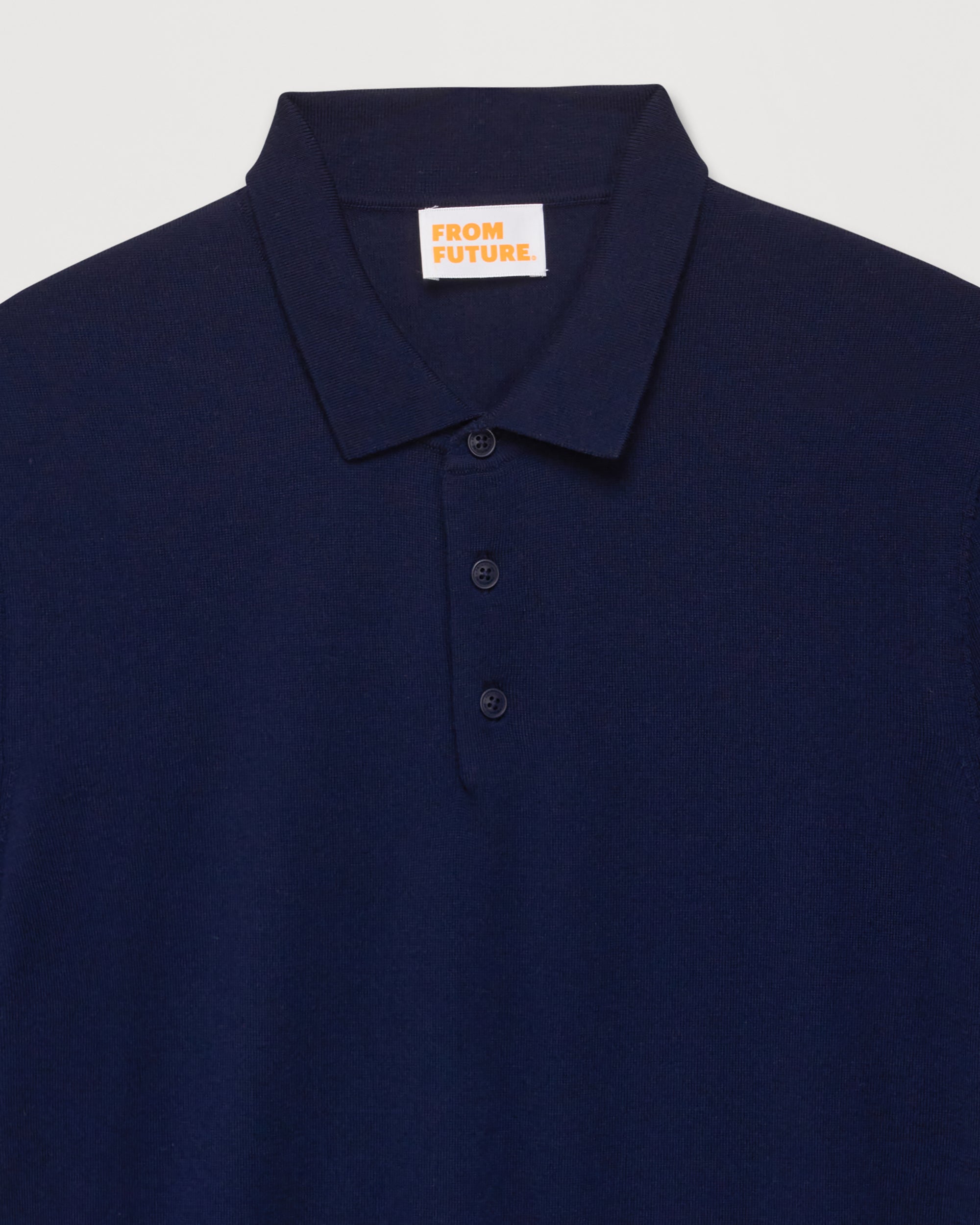 Polo classique en laine mérinos - Navy