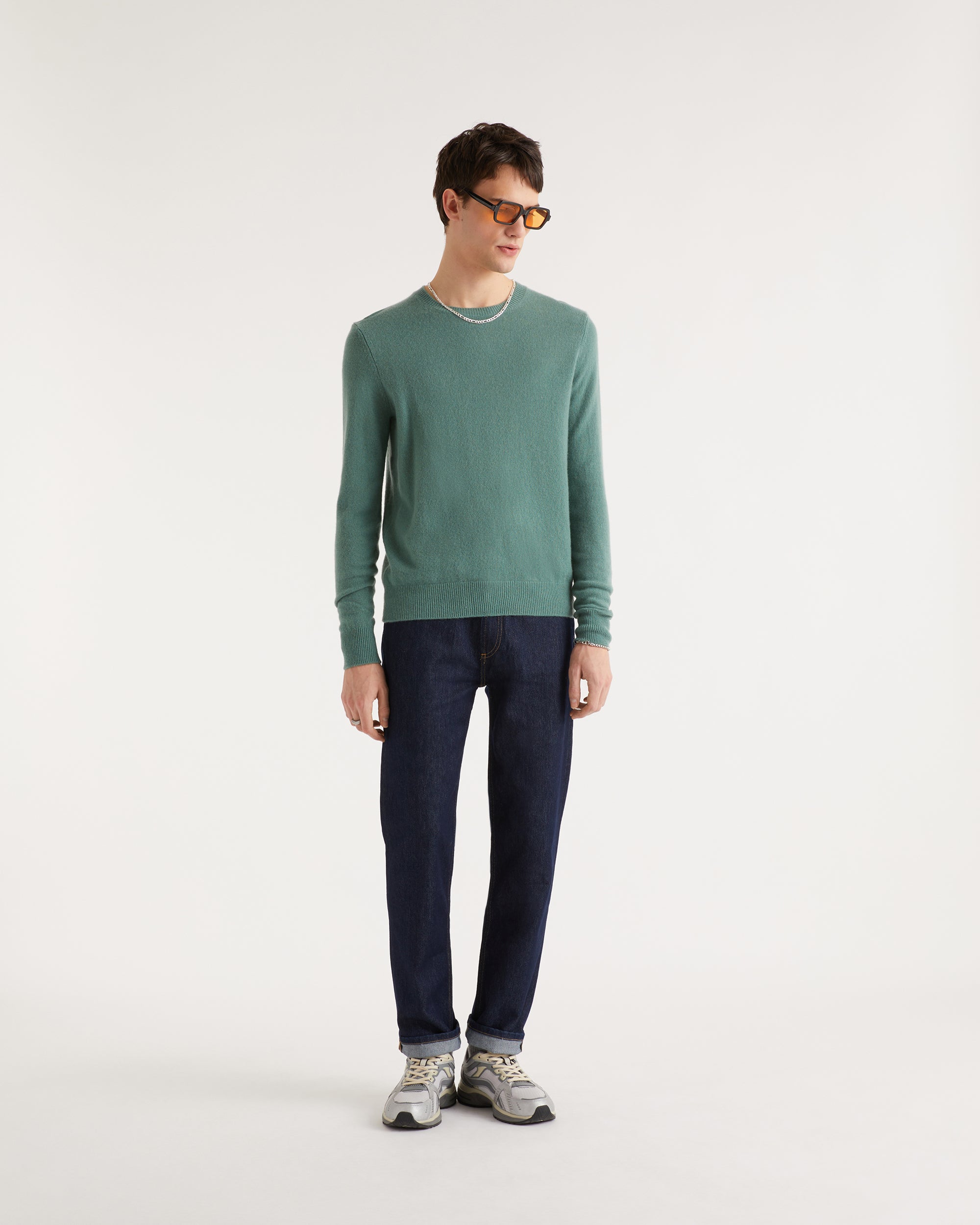 Pull classique Light en cachemire - Washed Green
