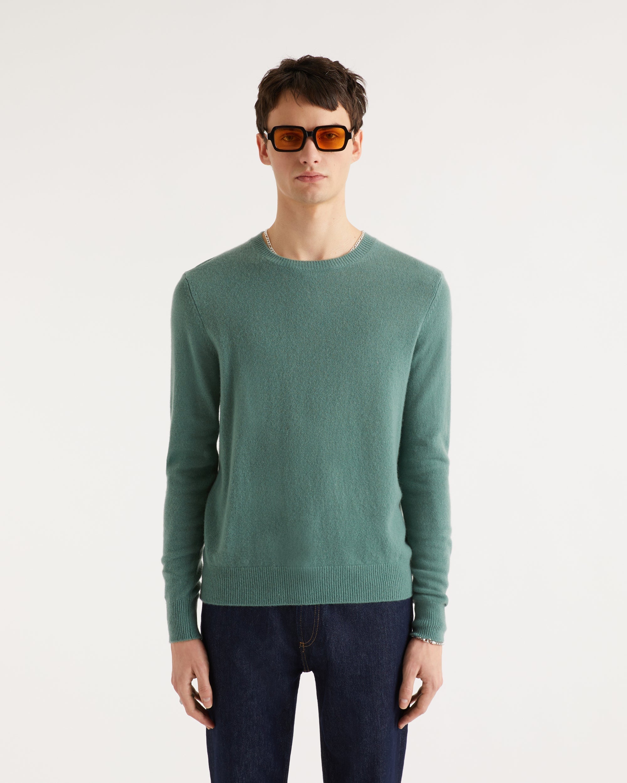Pull classique Light en cachemire - Washed Green