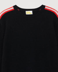 Pull à bande bicolore aux manches en cachemire - Black