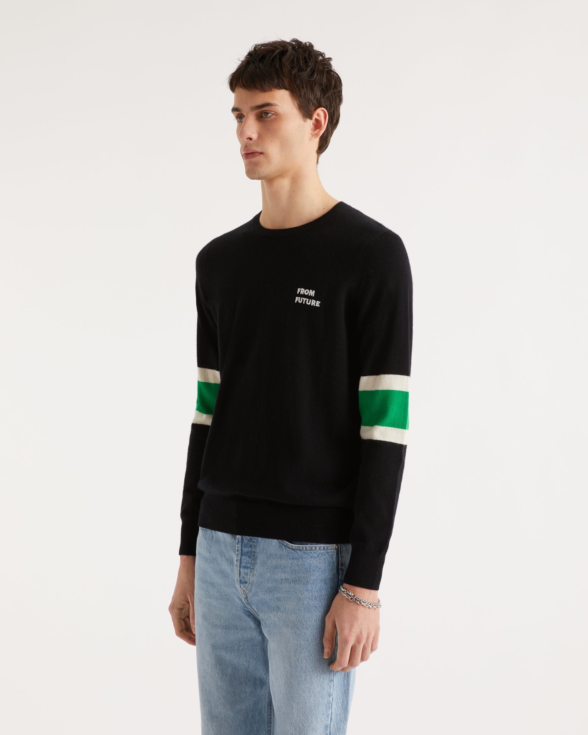 Pull à brassard bicolore from future en cachemire - Black