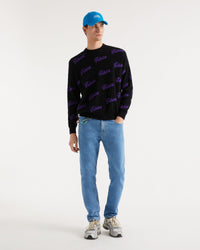 Pull oversize future all-over en cachemire - Black