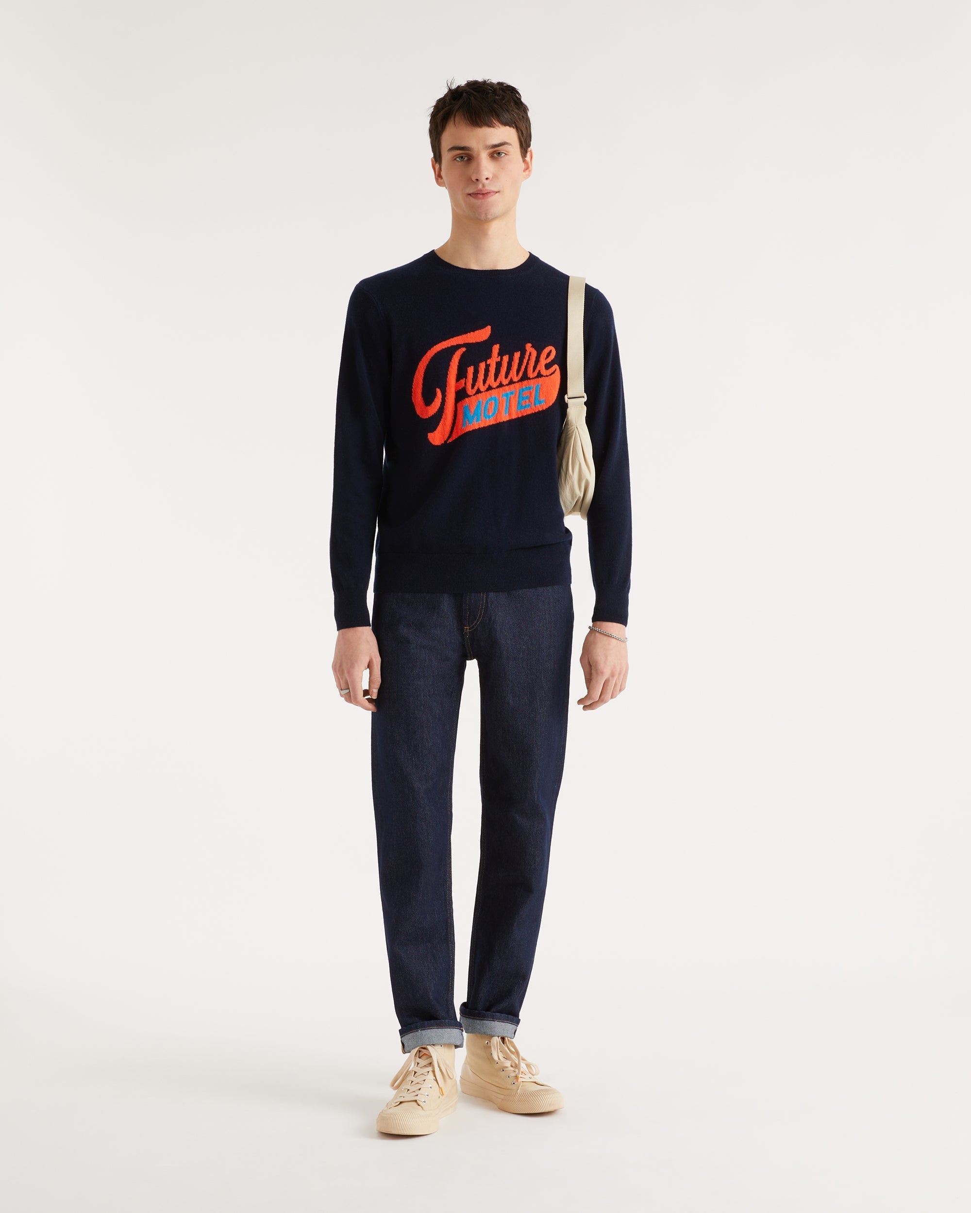 Pull Future motel en cachemire - Navy