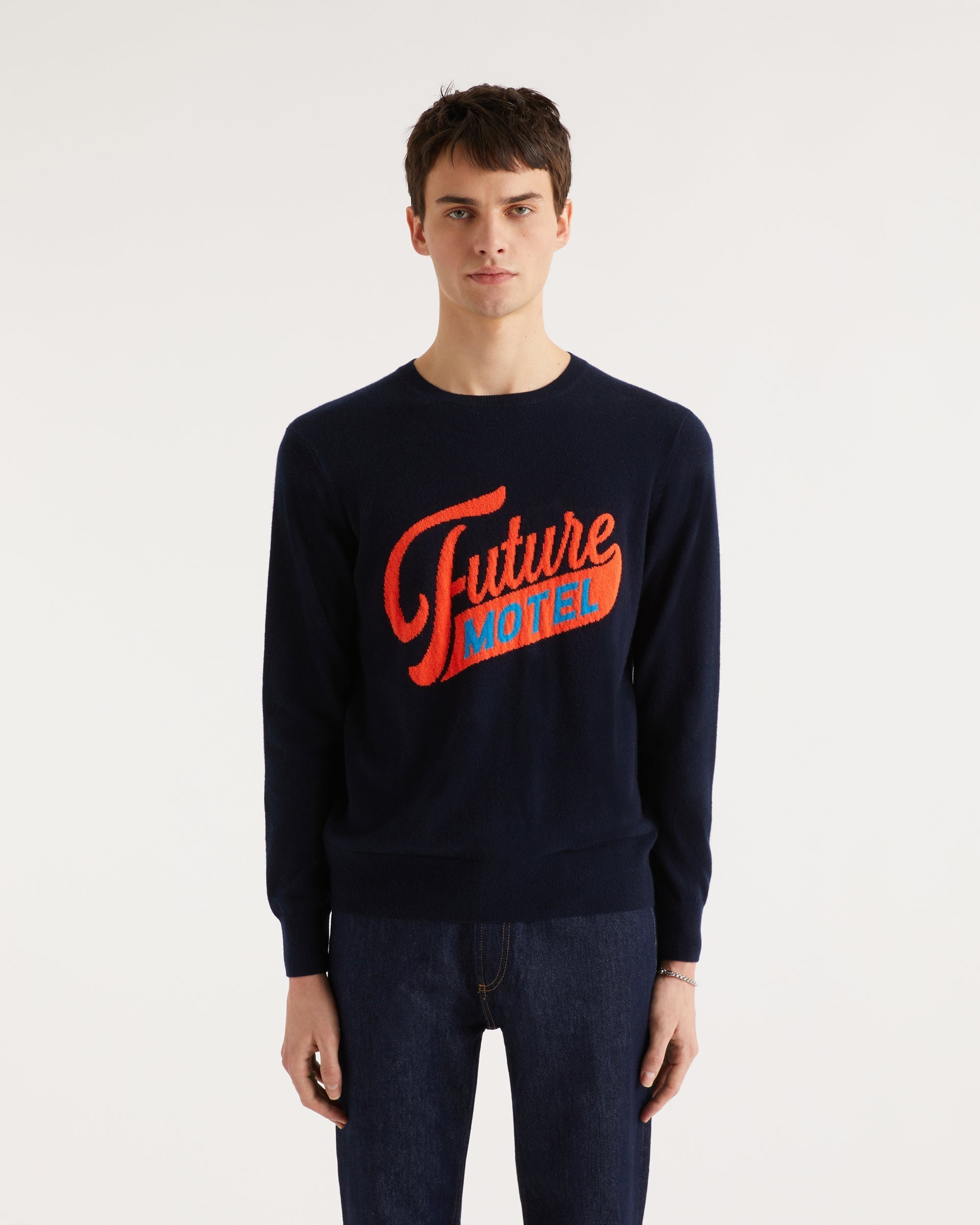 Pull Future motel en cachemire - Navy