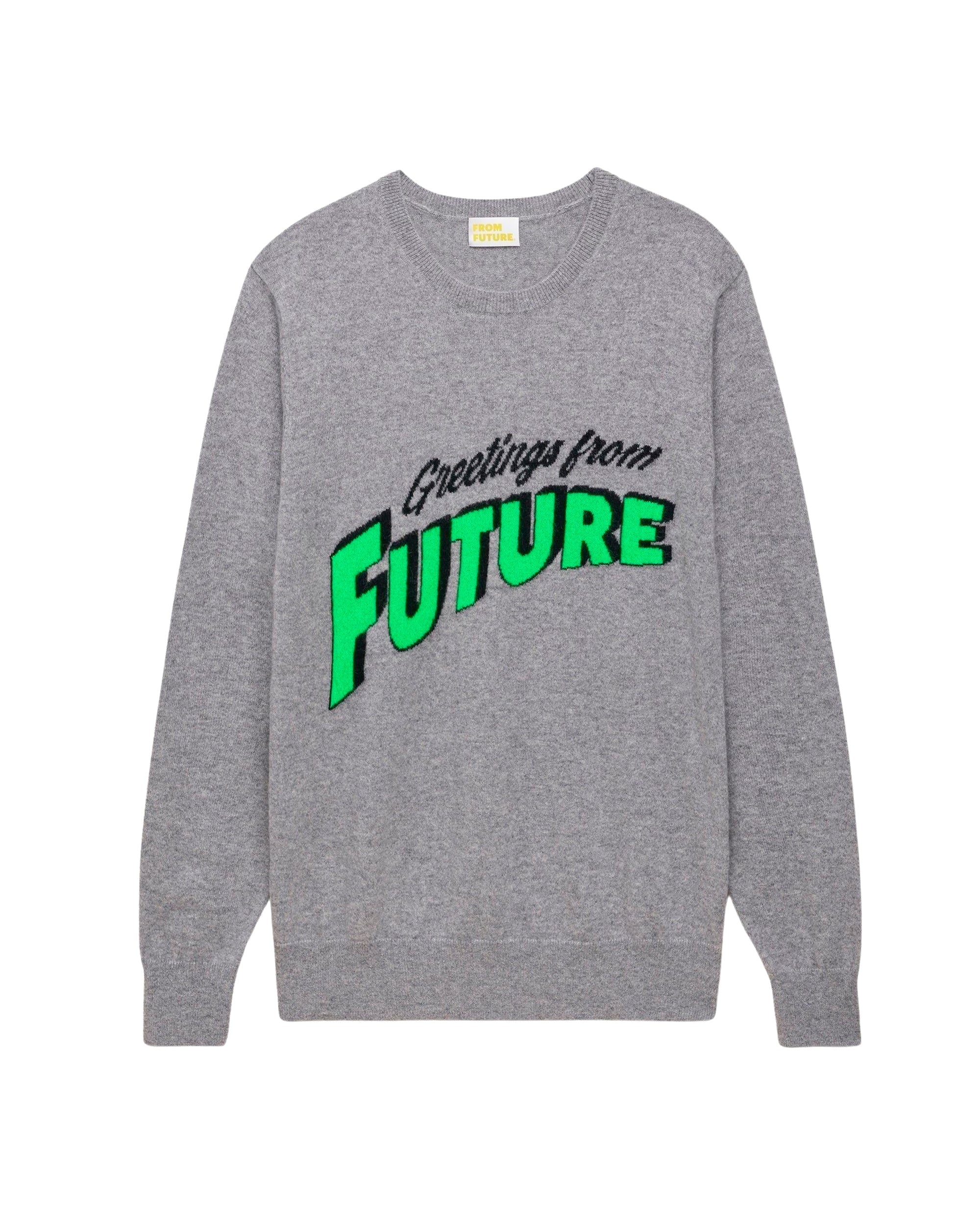 Pull Greetings from future en cachemire - Dark Heather Gray