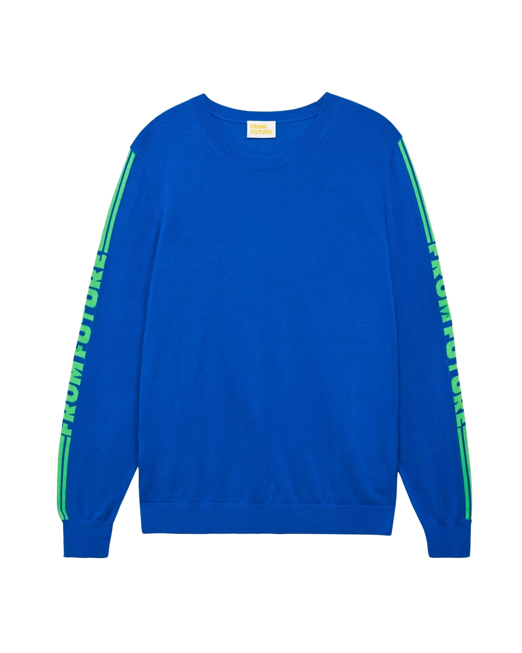 Pull à rayures from future manches en laine mérinos - Crazy Blue