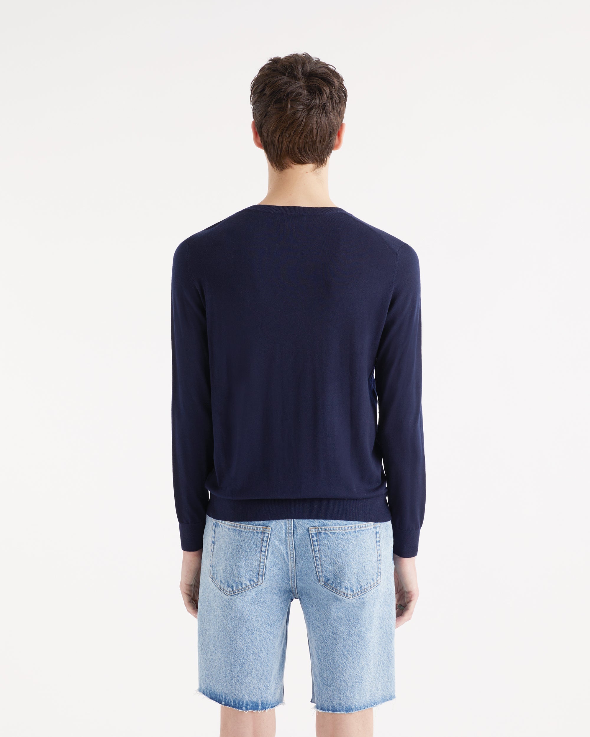 Pull Greetings from future en laine mérinos - Navy