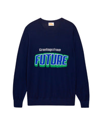 Pull Greetings from future en laine mérinos - Navy