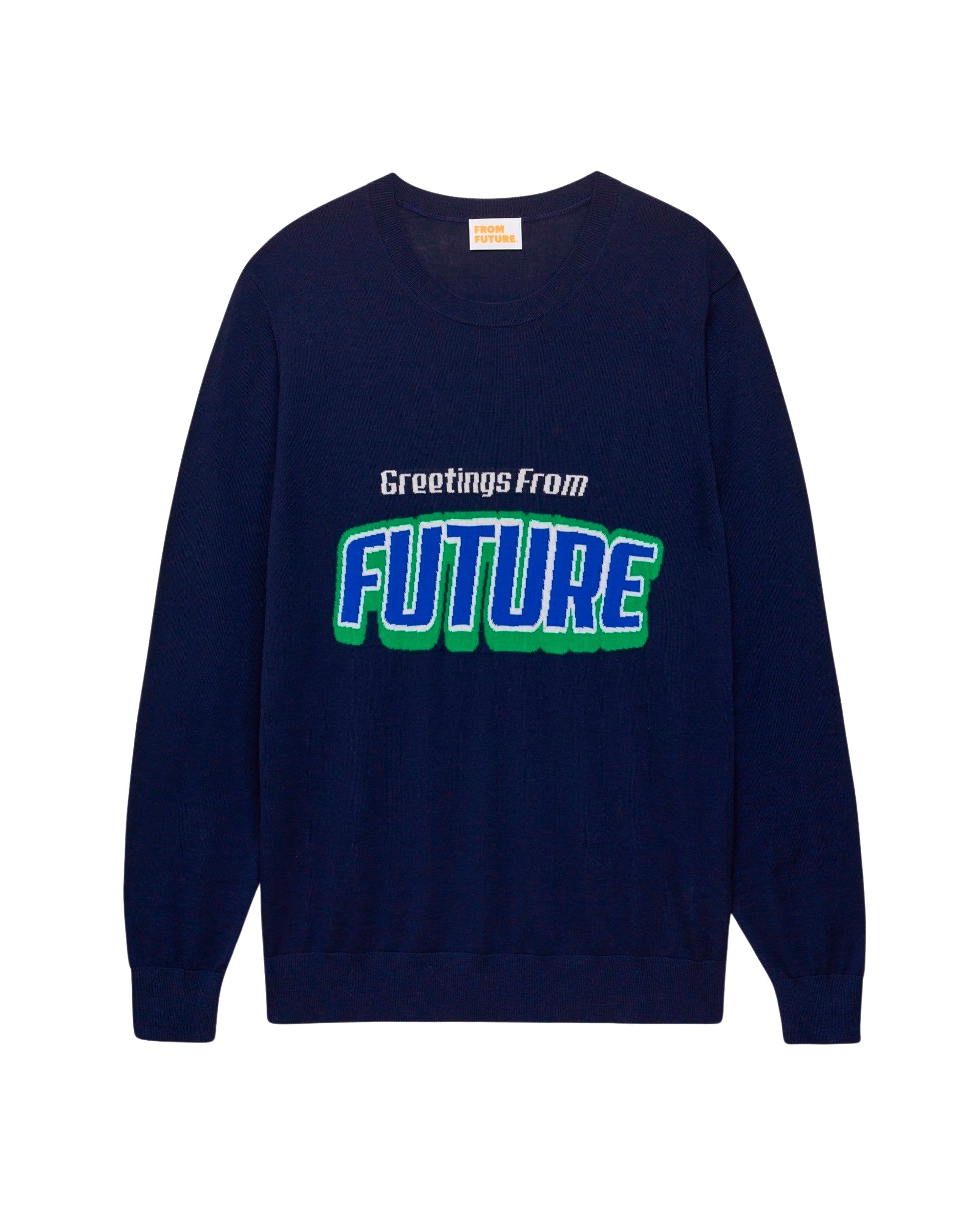Pull Greetings from future en laine mérinos - Navy