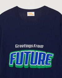 Pull Greetings from future en laine mérinos - Navy