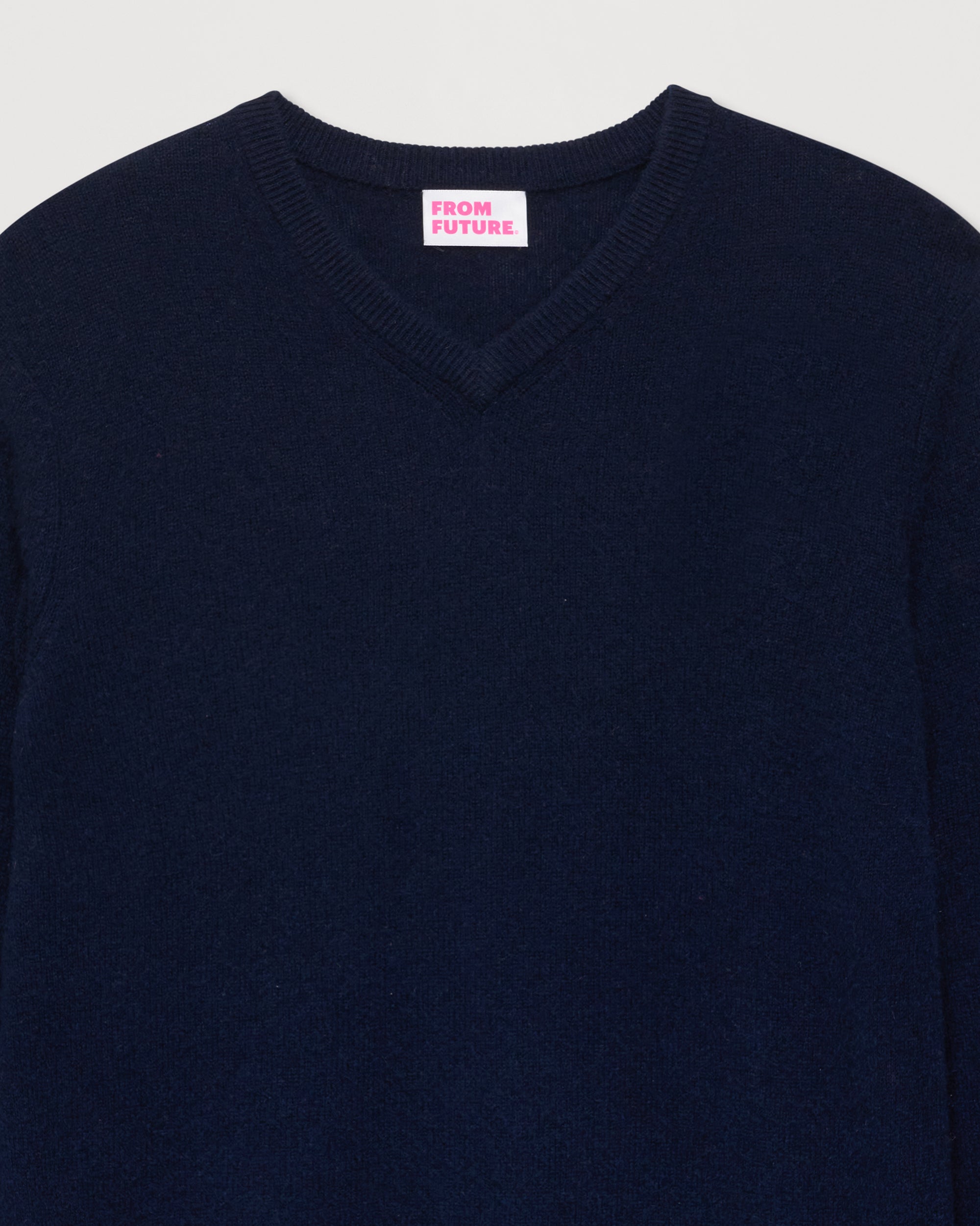 Pull classique Light à col V en cachemire - Navy