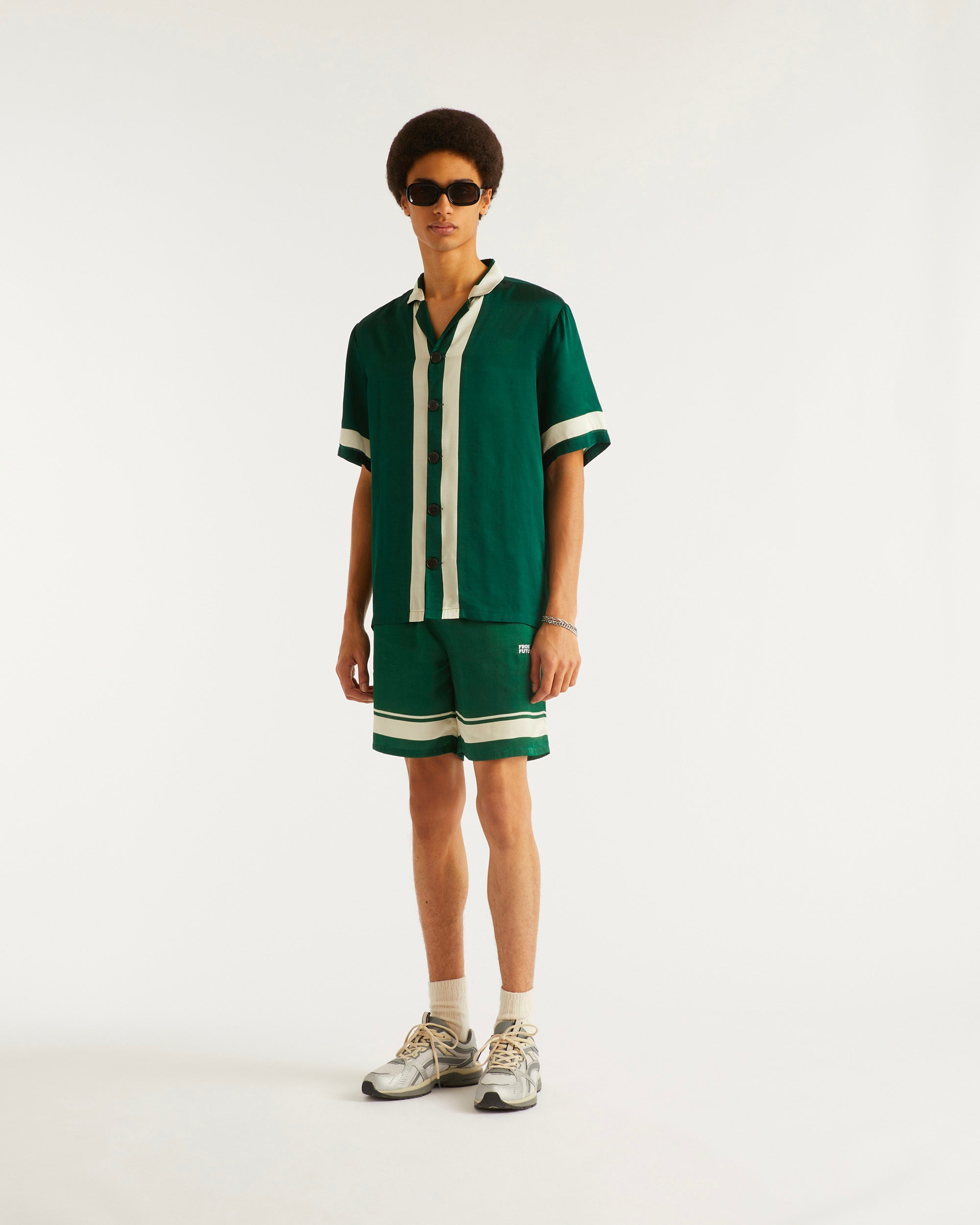 Short à rayures - Green