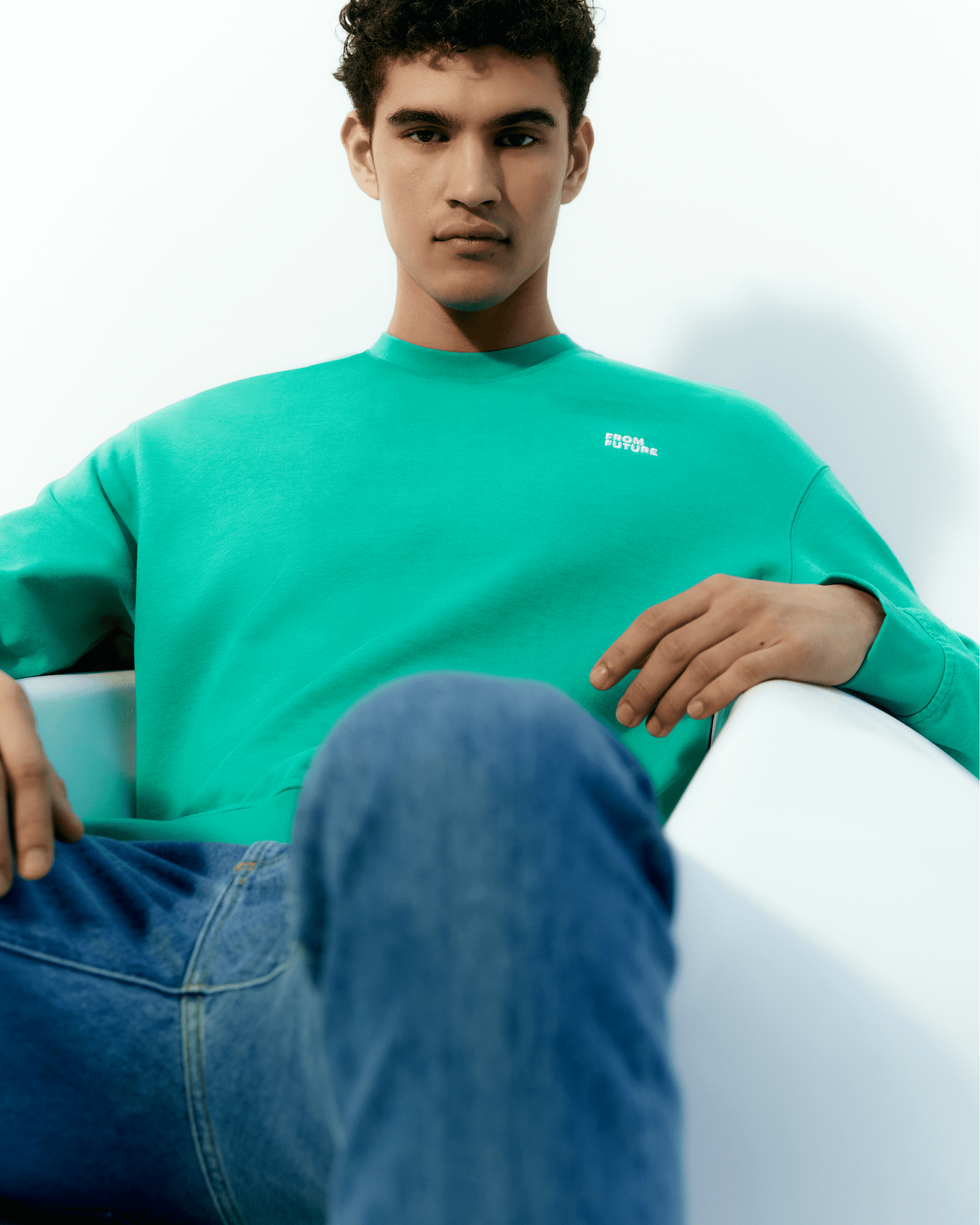 Sweat à col rond oversize - Acid Green