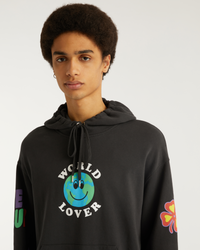 Hoodie World lover - Dark Anthracite