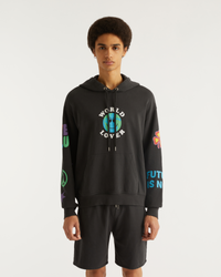 Hoodie World lover - Dark Anthracite