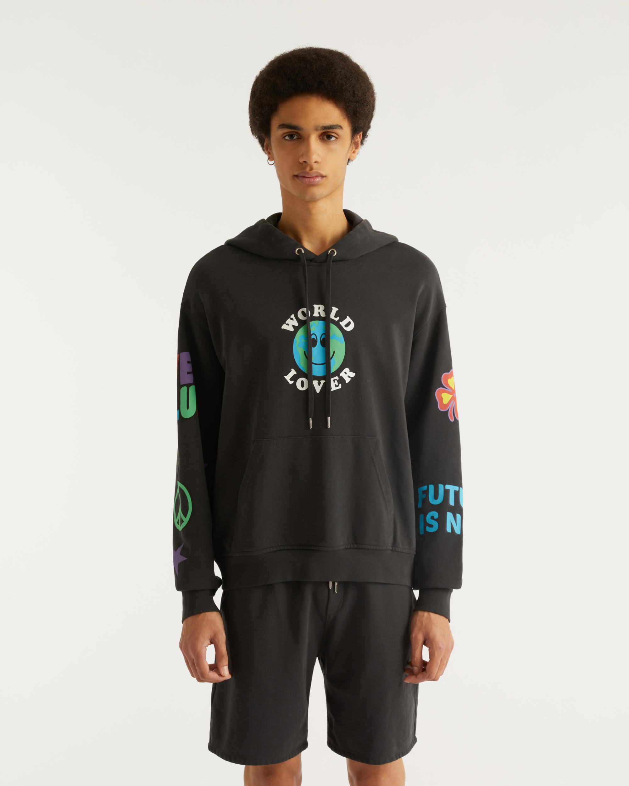 Hoodie World lover - Light Heather Gray